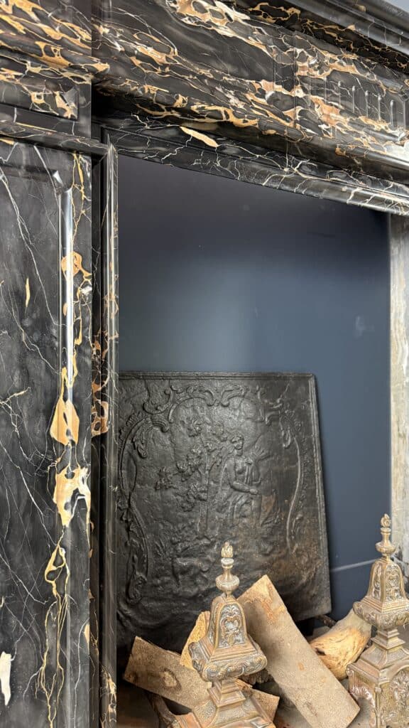 Exclusive Antique Fireplace in Portoro Marble