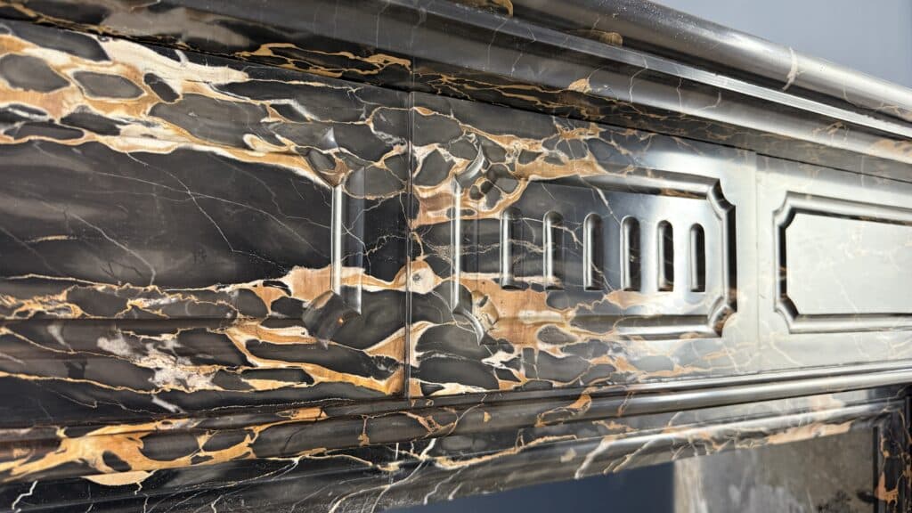 Exclusive Antique Fireplace in Portoro Marble