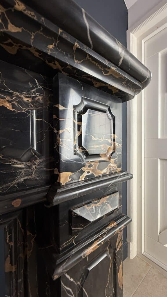 Exclusive Antique Fireplace in Portoro Marble