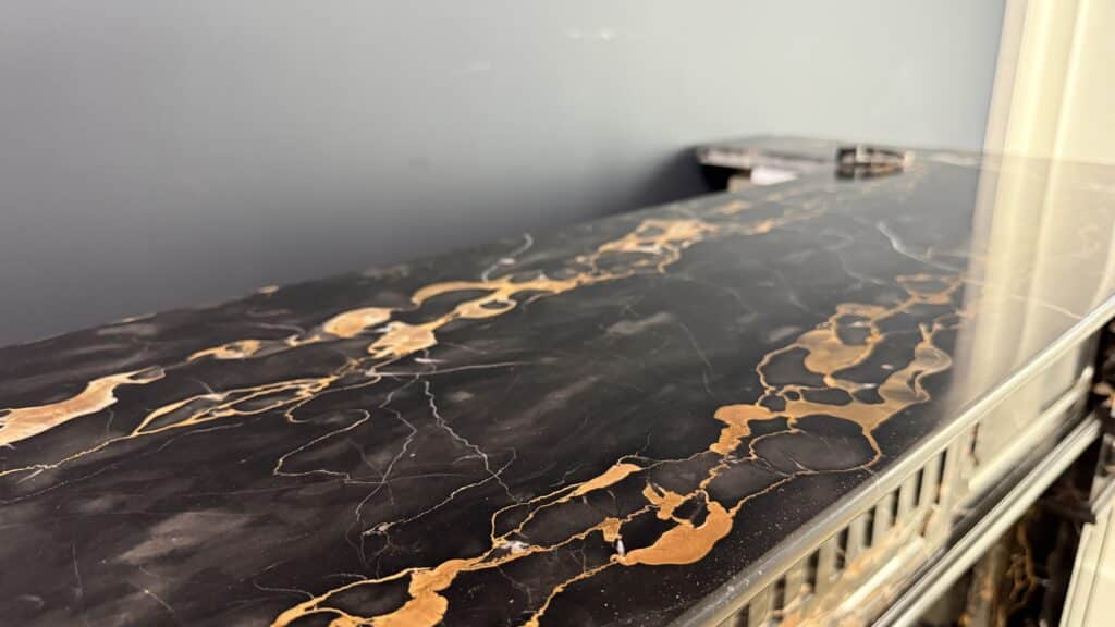 Exclusive Antique Fireplace in Portoro Marble