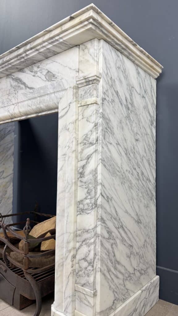 Art Deco Fireplace in Carrara Marble