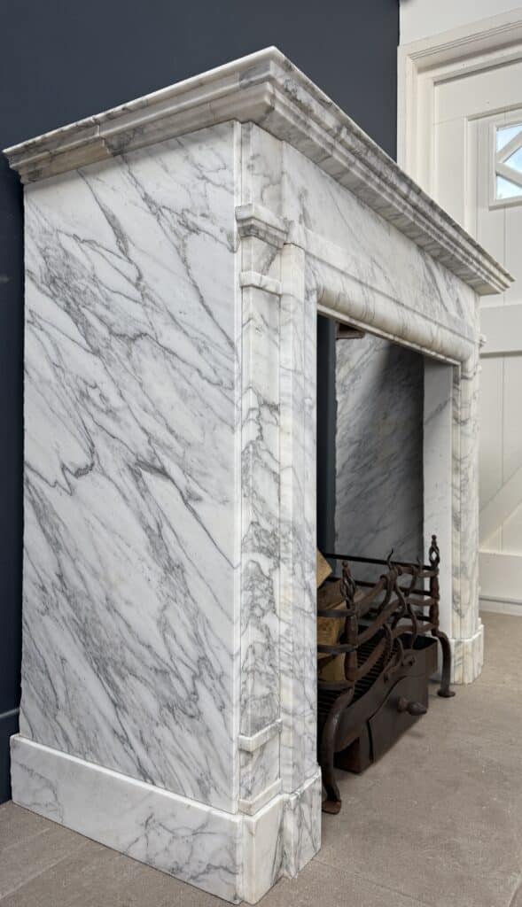 Art Deco Fireplace in Carrara Marble