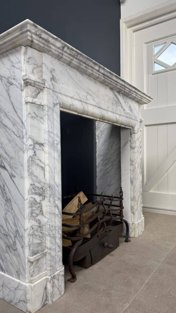 Art Deco Fireplace in Carrara Marble