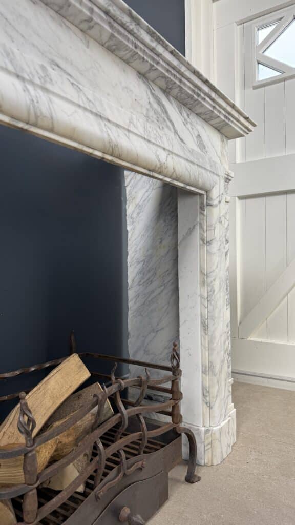 Art Deco Fireplace in Carrara Marble