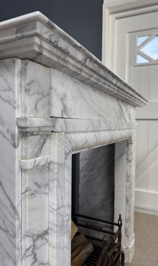 Art Deco Fireplace in Carrara Marble