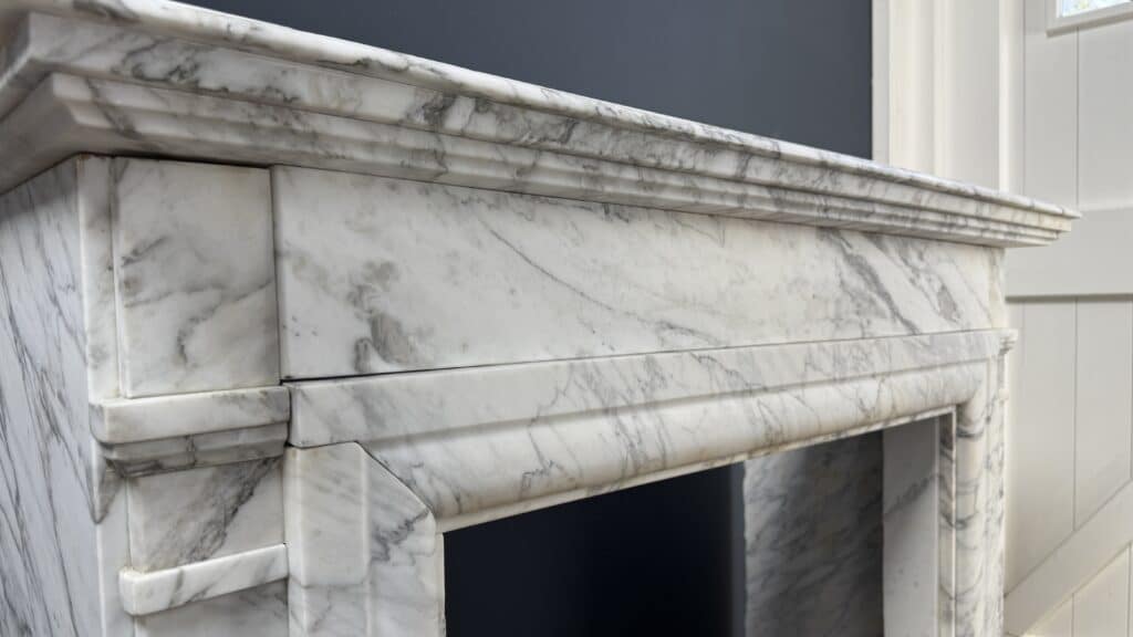 Art Deco Fireplace in Carrara Marble