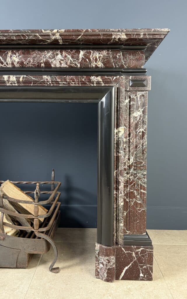 Magnificent Empire Antique Circular Fireplace in Campan Rubané Marble