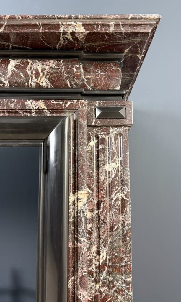 Magnificent Empire Antique Circular Fireplace in Campan Rubané Marble
