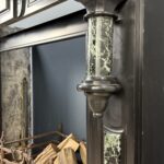 Grote Antiek Baluster Schouw Zwart & Groen Marmer