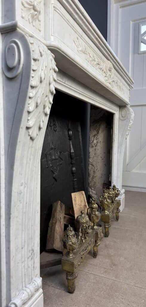 Magnificent Luxury French Front Fireplace in Carrara Marble