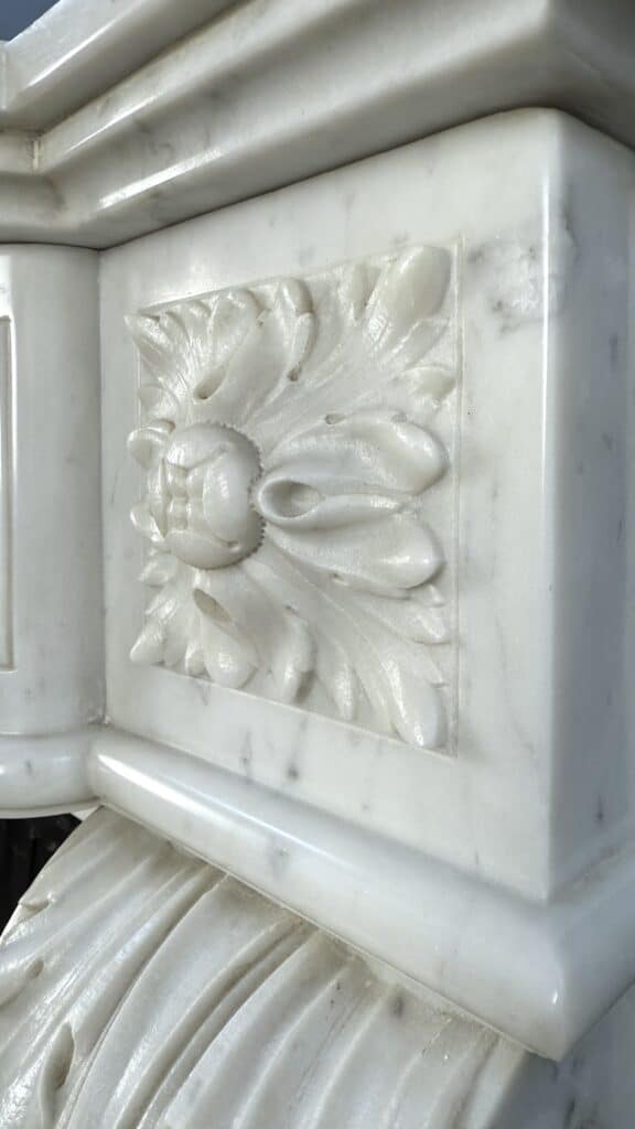 Magnificent Luxury French Front Fireplace in Carrara Marble