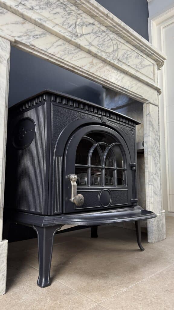Antieke Art Deco Witte Marmeren Omloopschouw
