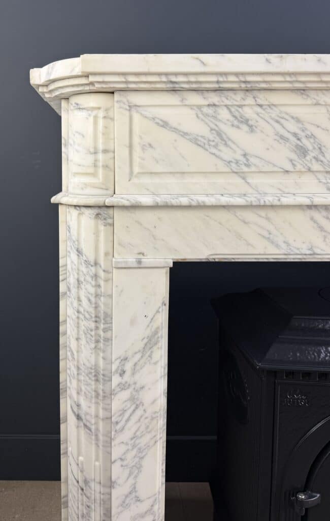 Antieke Art Deco Witte Marmeren Omloopschouw