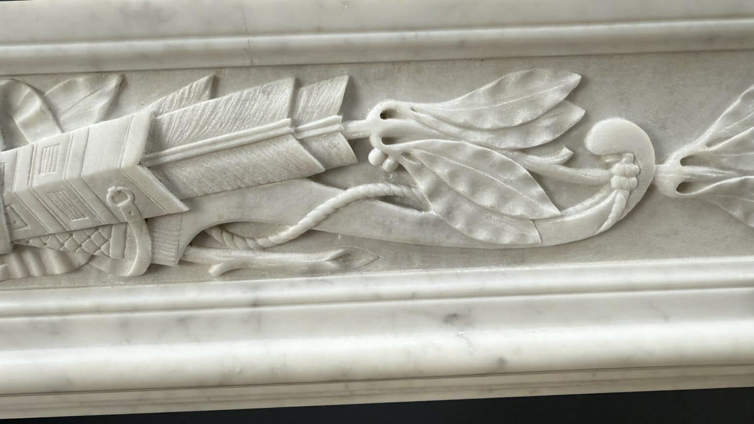 Magnificent French Antique Front Fireplace — detail 1