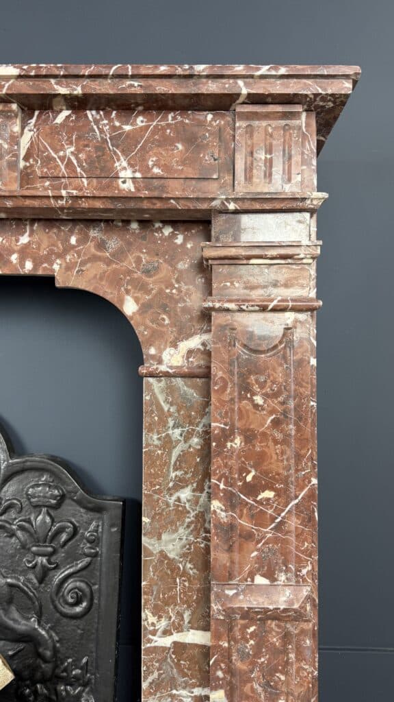 Antique Red Marble Front Fireplace