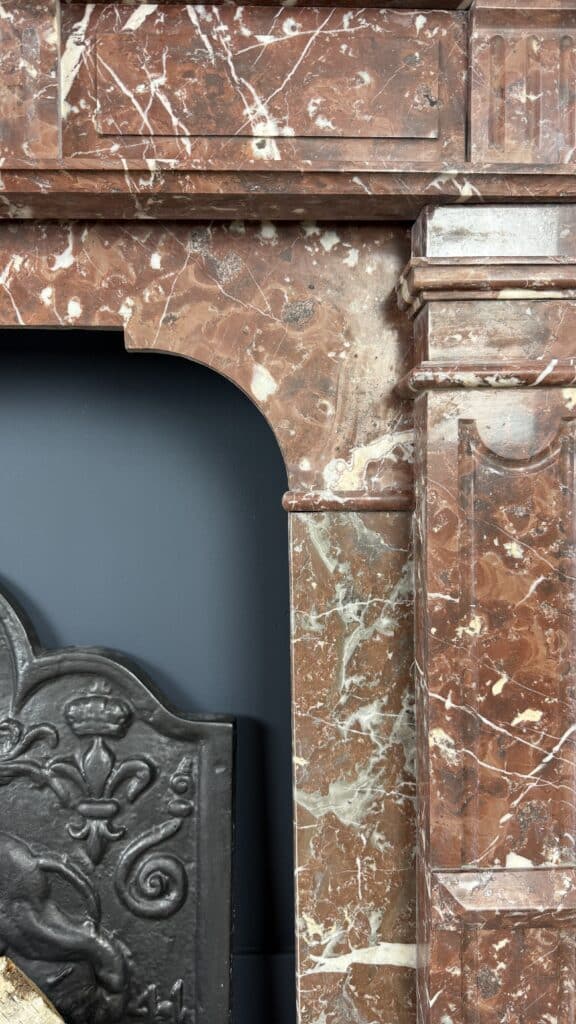 Antique Red Marble Front Fireplace