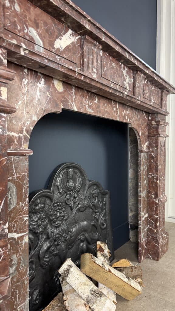 Antique Red Marble Front Fireplace