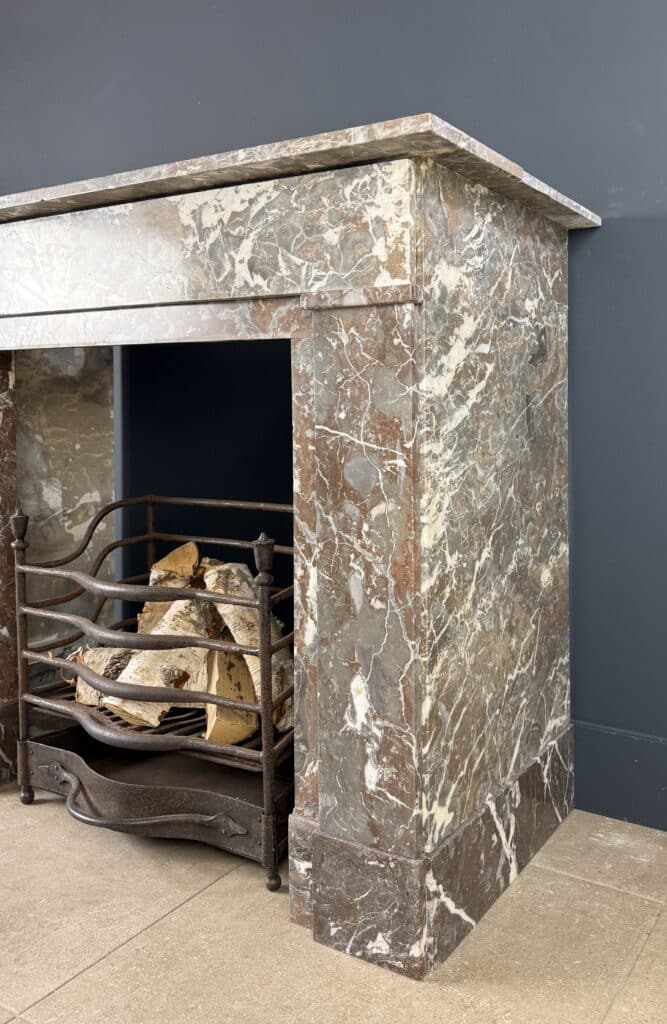 Sleek Art Deco Marble Fireplace