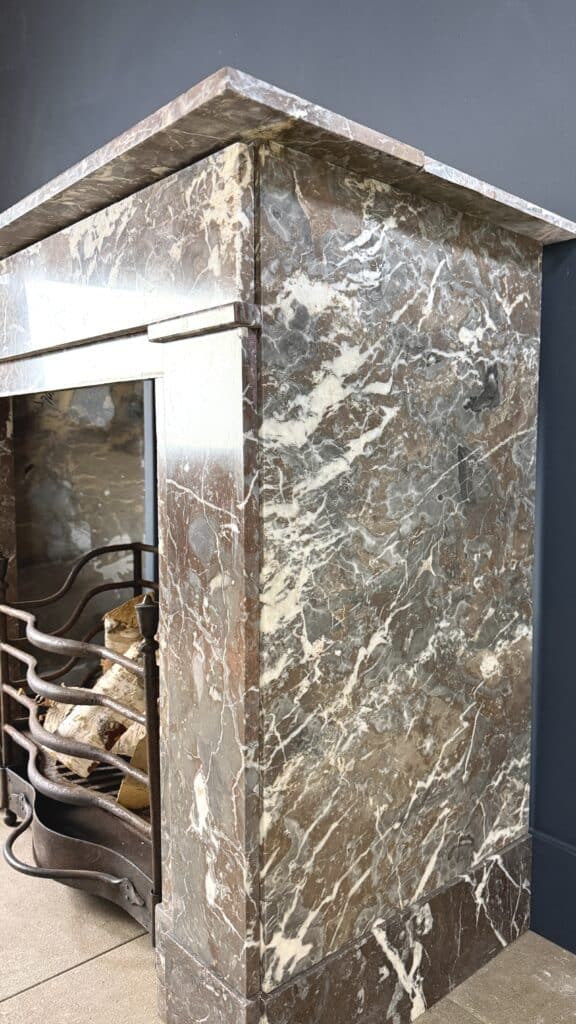 Sleek Art Deco Marble Fireplace
