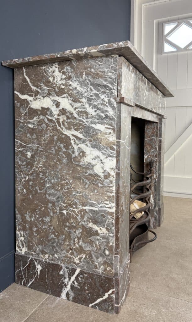 Sleek Art Deco Marble Fireplace