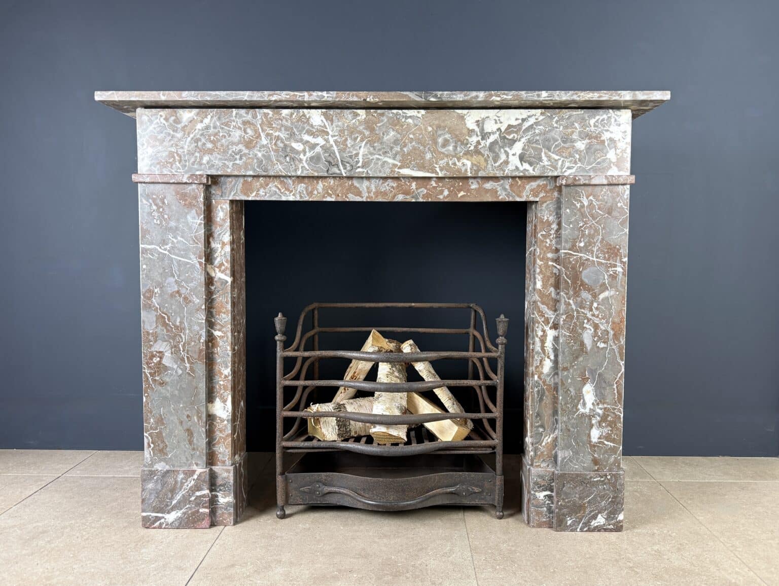 Sleek Art Deco Marble Fireplace