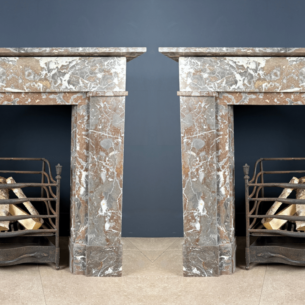 Sleek Art Deco Marble Fireplace