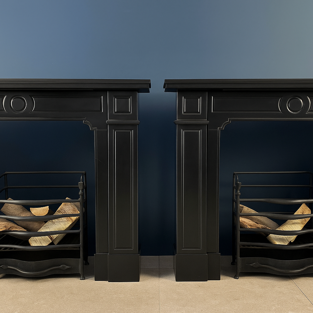 Set van twee Zwart Elegante Antieke Omloop Schouwen
