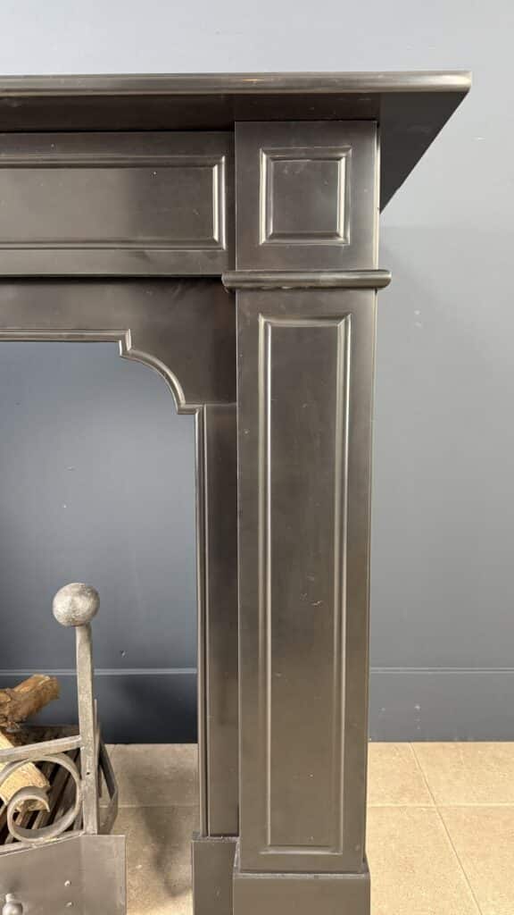 Antique Black Circular Fireplace in Noir de Mazy