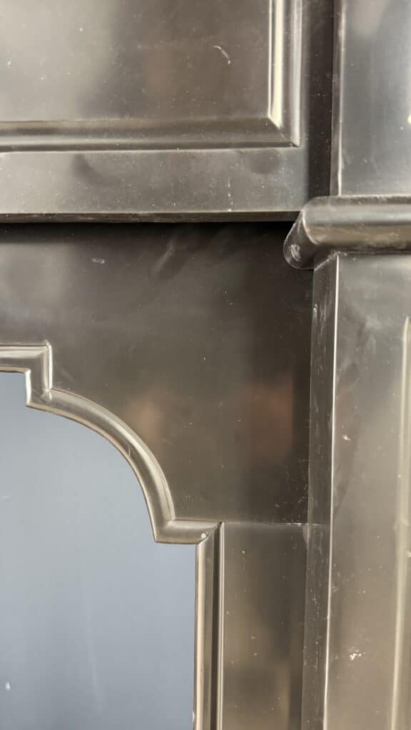 Antique Black Circular Fireplace in Noir de Mazy