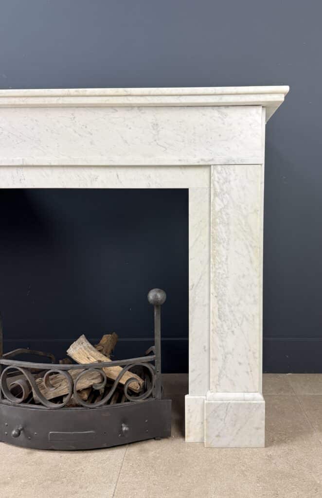 Antique White Art Deco Circular Fireplace
