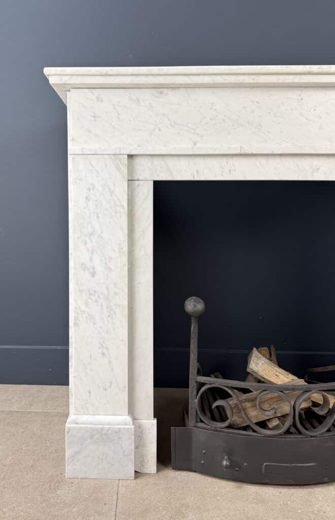 Antique White Art Deco Circular Fireplace