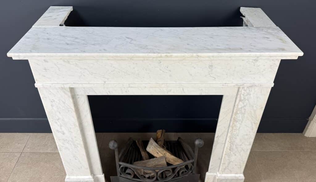 Antique White Art Deco Circular Fireplace