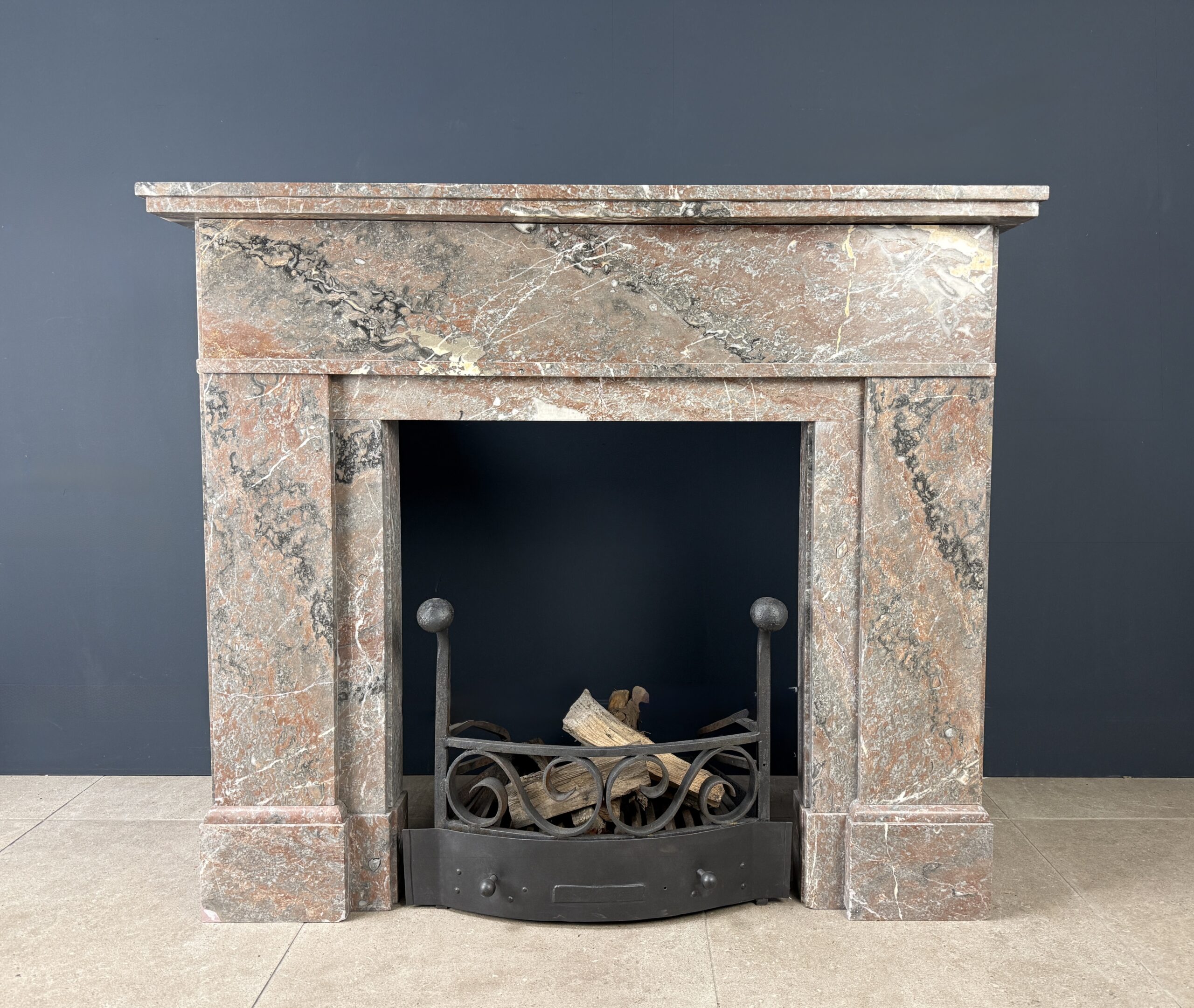 leverkleurige art deco schouw antieke