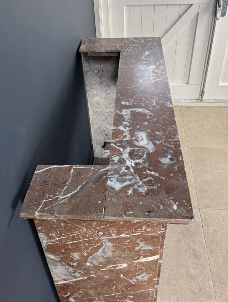 Red-Veined Marble Antique Circular Fireplace (available as a set)
