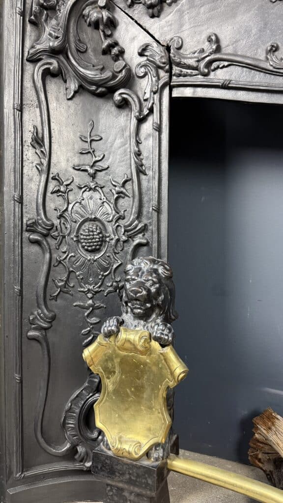 Magnificent Rich Antique Front Fireplace, Rococo Style