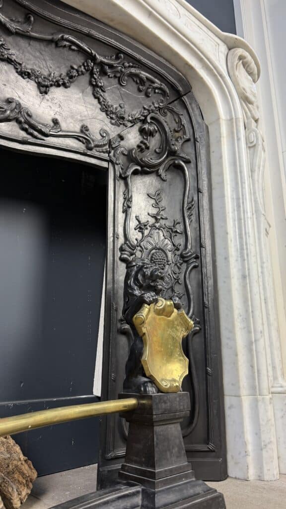 Magnificent Rich Antique Front Fireplace, Rococo Style