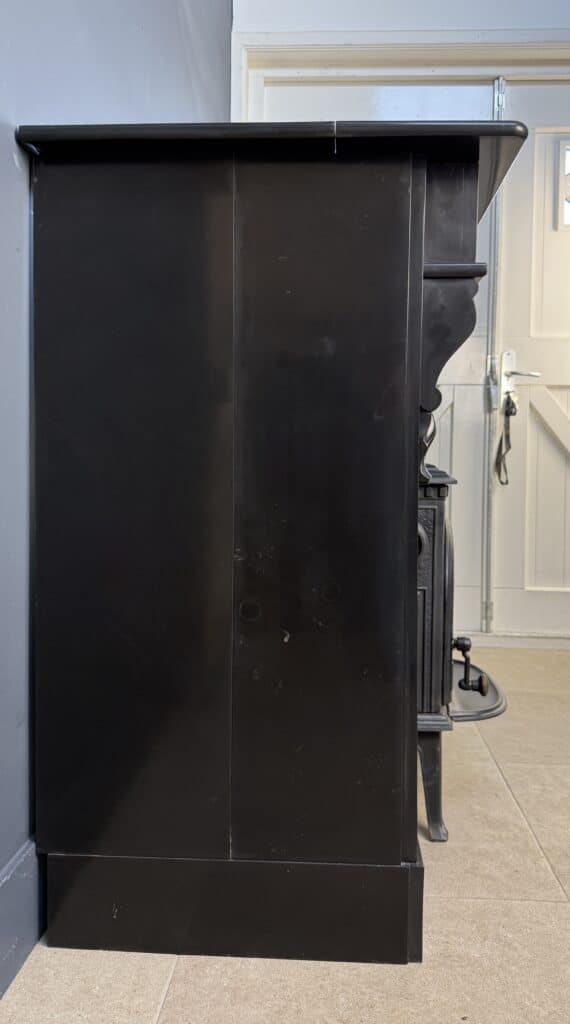 Extra-Deep Antique Circular Fireplace in Black Marble