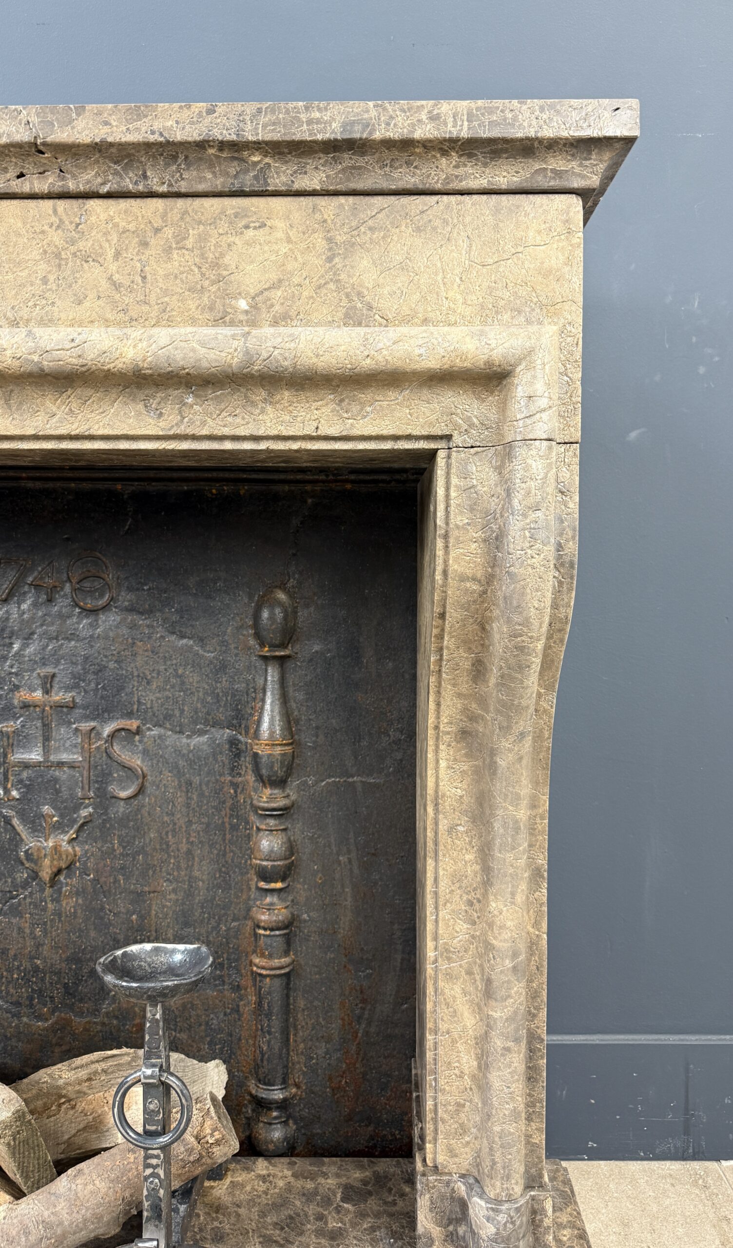 Antieke Franse Landelijke Schouw Kasteelstijl Lederlook Natuursteen