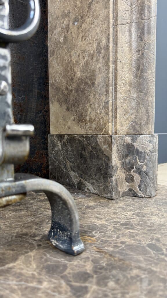 Antique French Country Fireplace, Château Style, Leather-Look Natural Stone