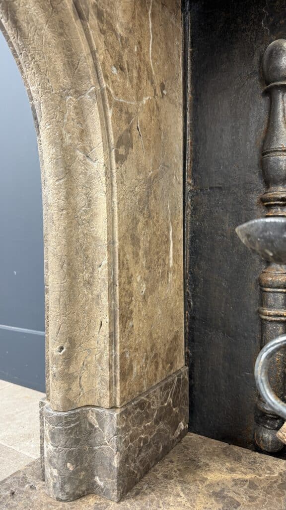 Antique French Country Fireplace, Château Style, Leather-Look Natural Stone