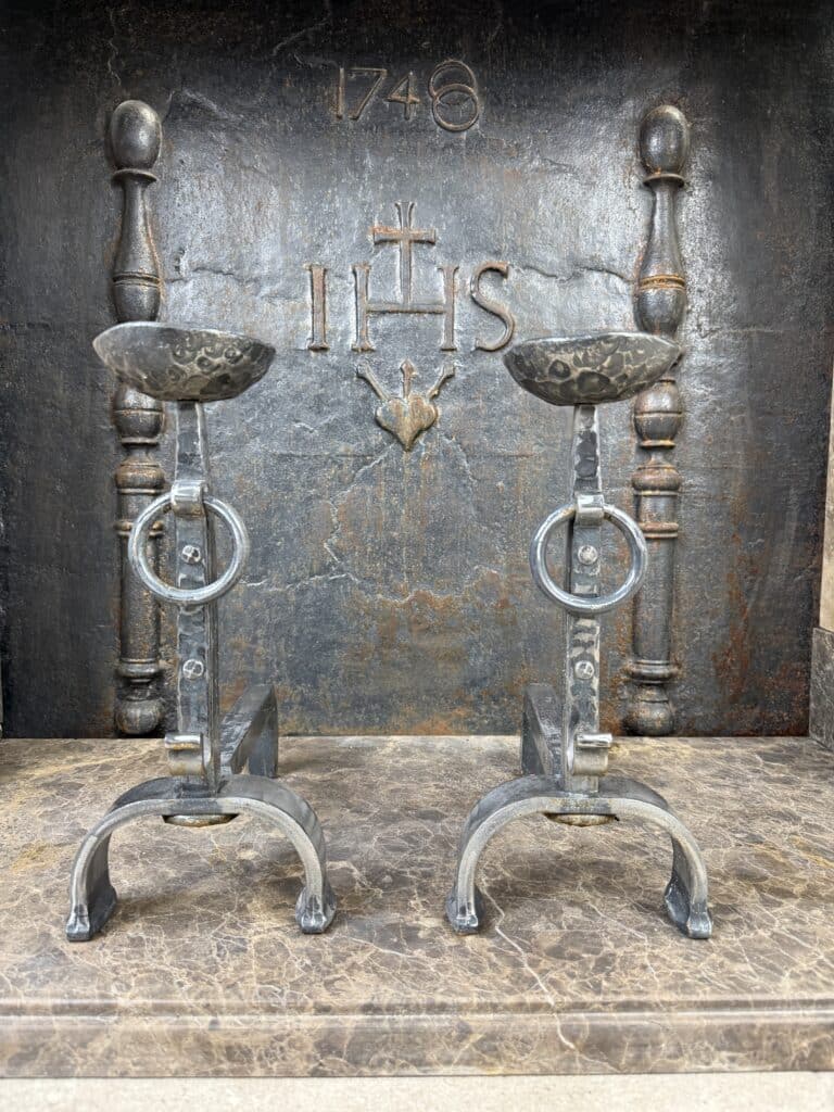 Set of Antique Cast-Iron Andirons
