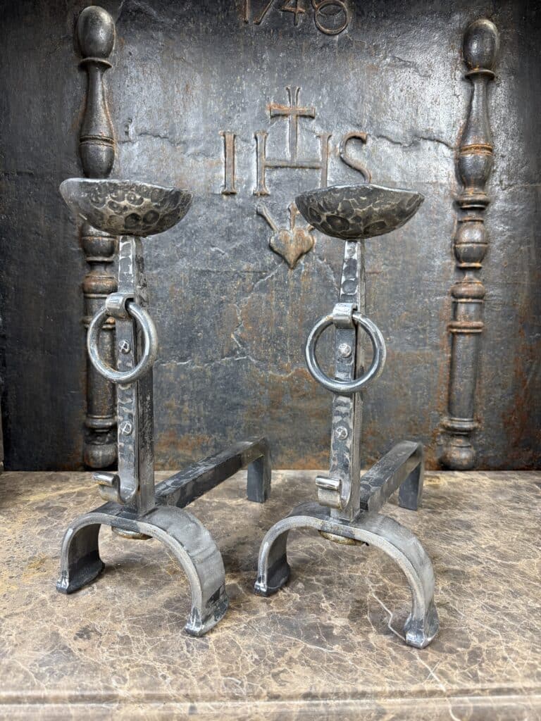 Set of Antique Cast-Iron Andirons