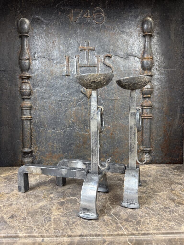 Set of Antique Cast-Iron Andirons
