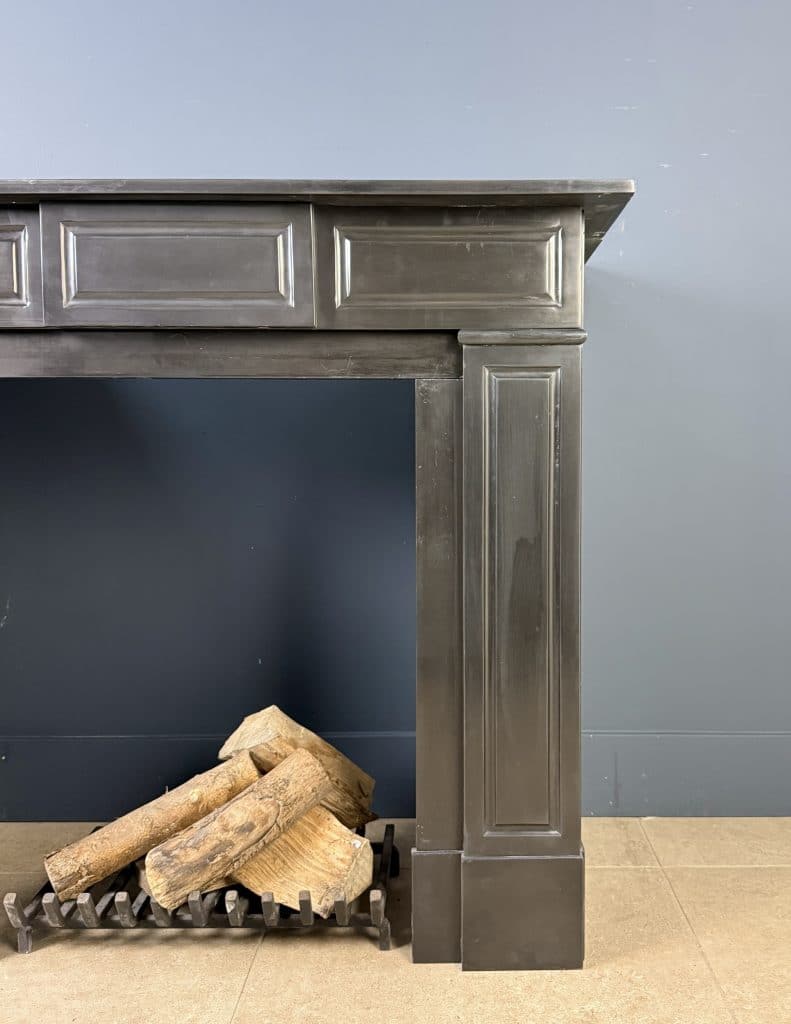 Antique Circular Fireplace in Noir de Mazy Black Marble