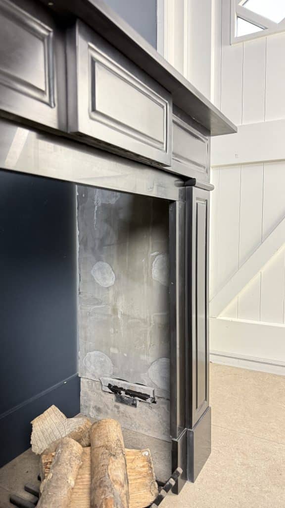 Antique Circular Fireplace in Noir de Mazy Black Marble