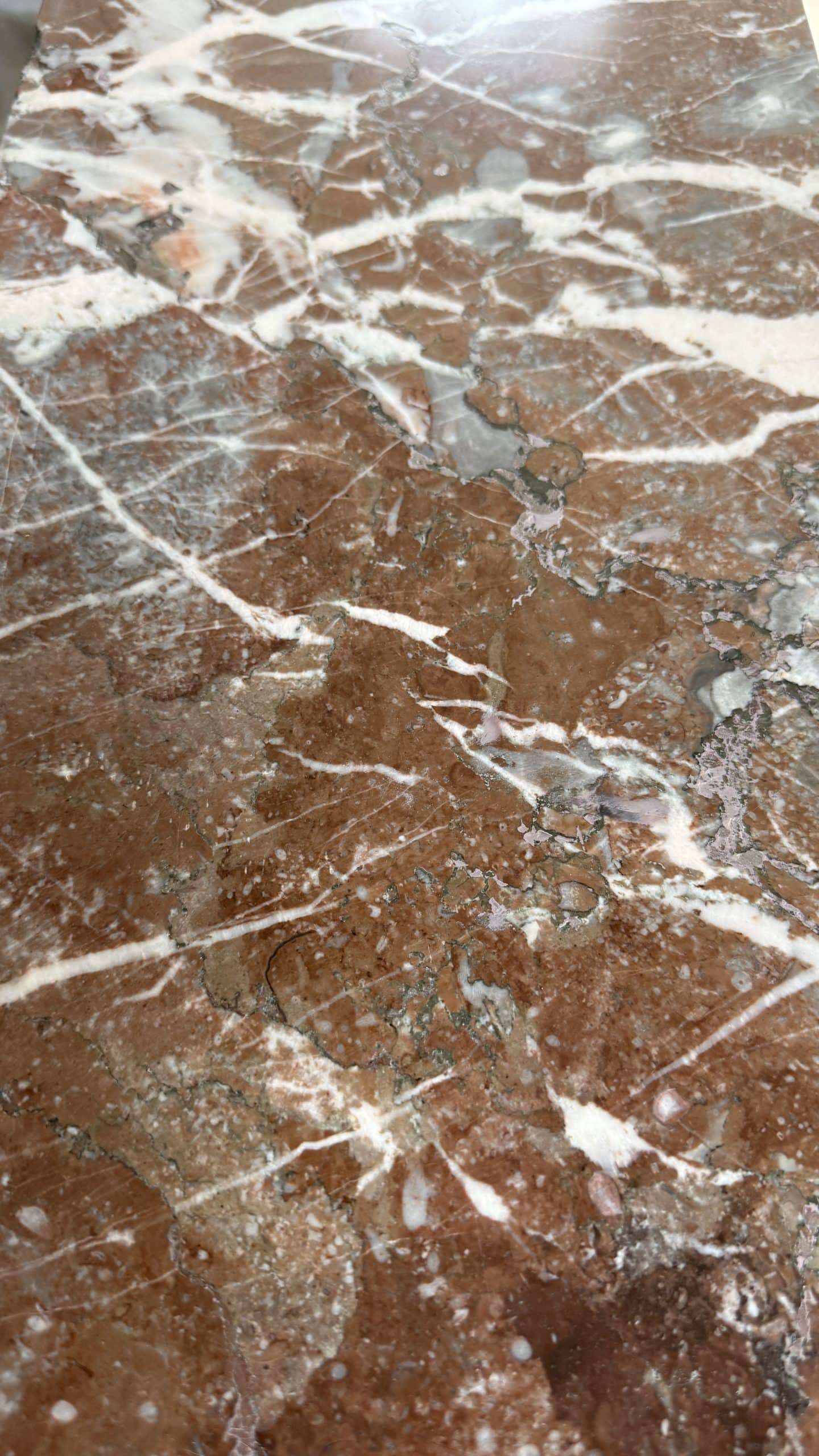 Roodbruin Marmeren Antieke Omloop Schouw met Levendige Adering