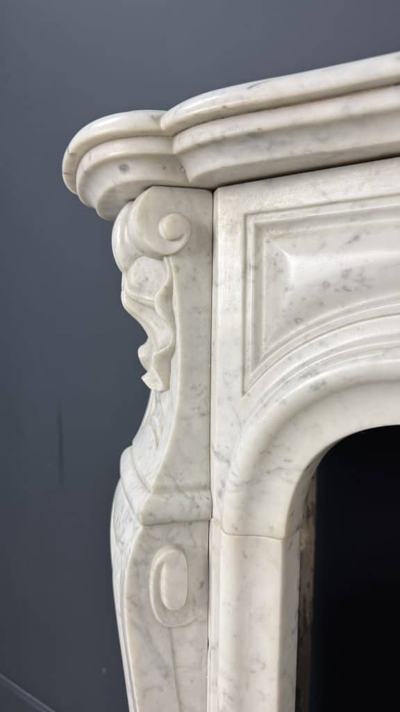 Carrara Marmeren Antieke Schouw in Franse Stijl
